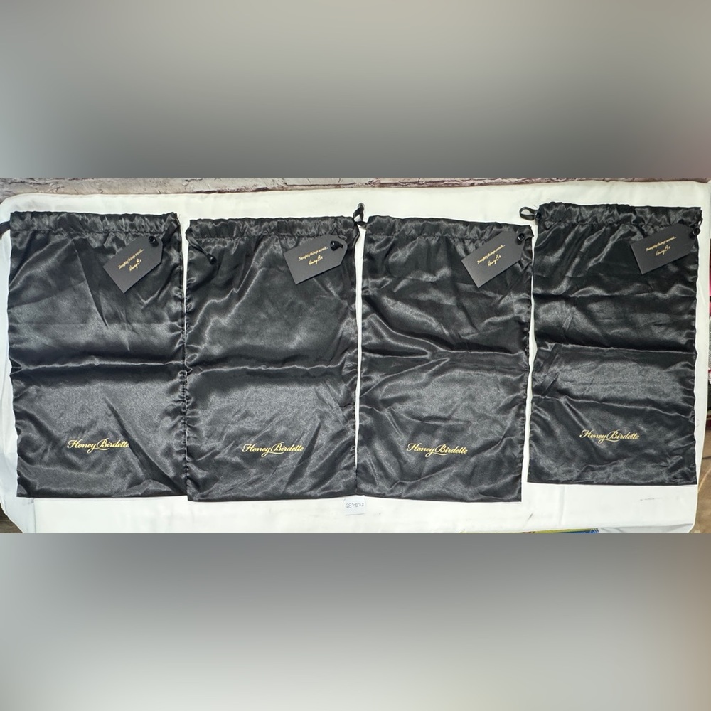 HONEY BIRDETTE BLACK DRAW STRING LINGERIE DUST BAGS POUCH TRAVEL STORAGE 4